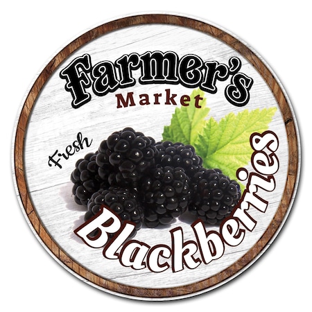 Signmission Farmers Market Blackberries Circle Corrugated Plastic Sign, C-24-CIR-Blackberries C-24-CIR-Blackberries